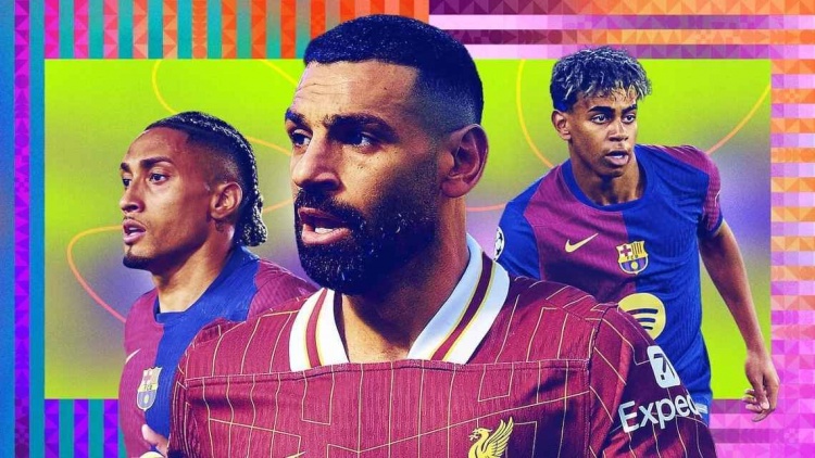 ESPN年度20大邊鋒：薩拉赫最佳，亞馬爾第2，梅西第8&杜埃第14