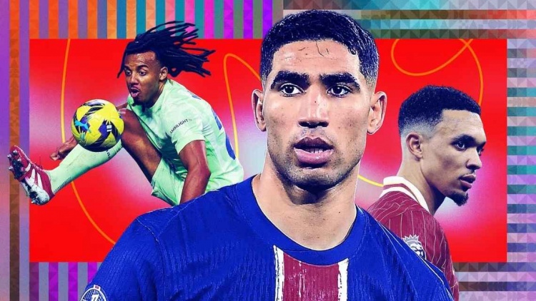 ESPN年度10大邊后衛(wèi)：阿什拉夫當(dāng)選最佳，阿諾德第2，迪馬爾科第7