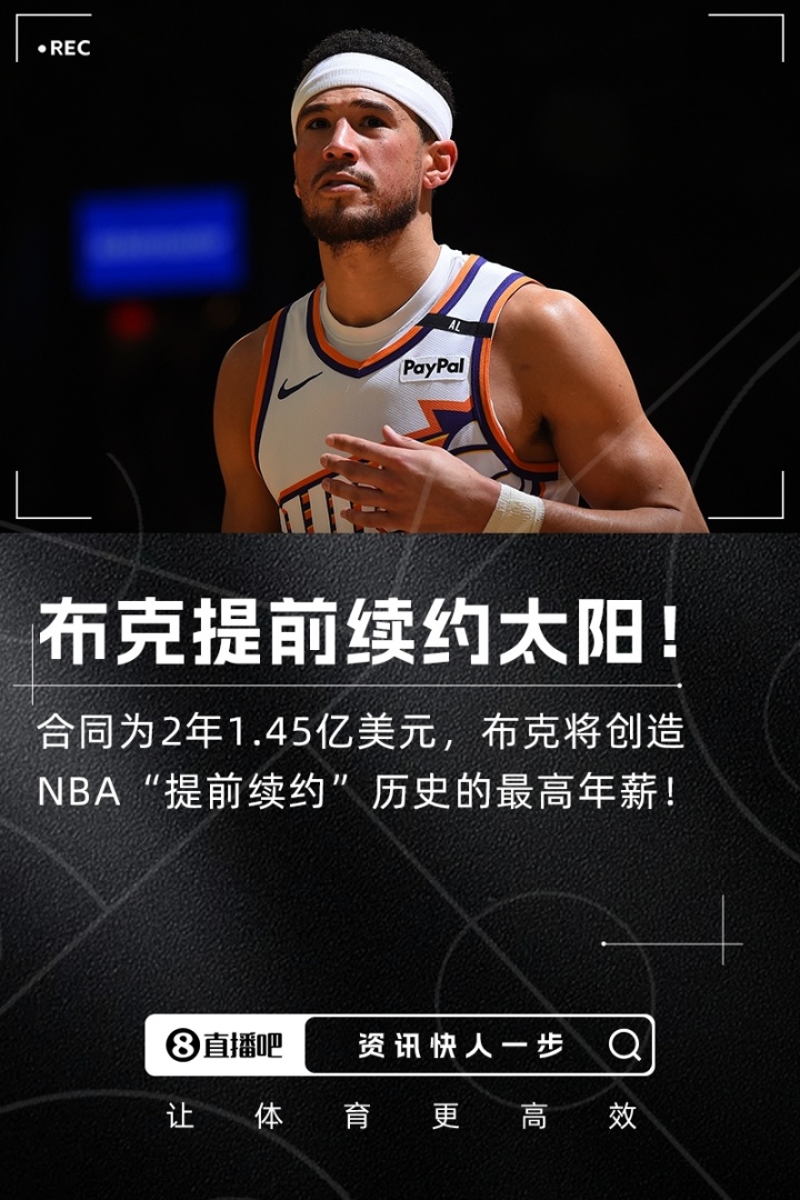 ??Shams：布克2年1.45億美元提前續(xù)約太陽！
