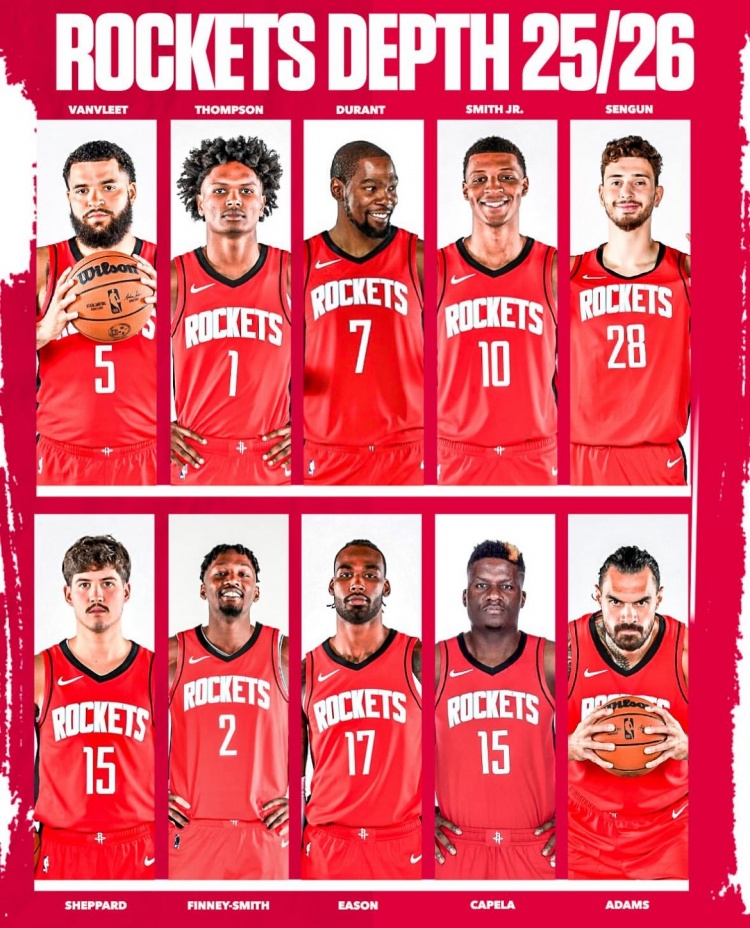 美媒：火箭擁有NBA最強(qiáng)的前場(chǎng)陣容 上賽季他們大部分時(shí)間比勇士強(qiáng)