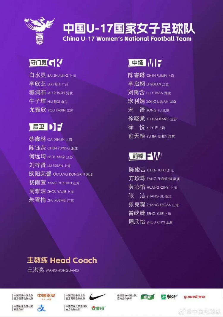 北青：出于節(jié)約經(jīng)費的考慮，U17國家女足集訓報到限高鐵
